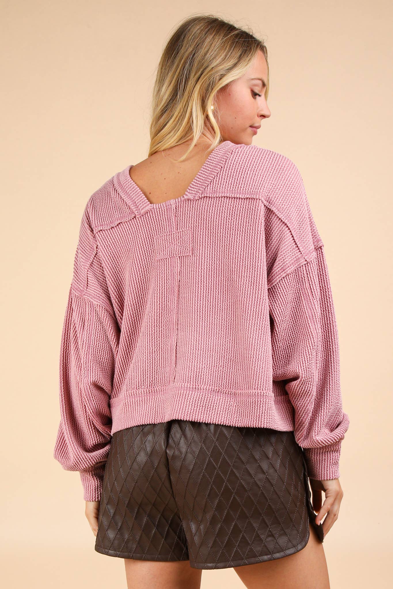 Two Tone Ribbed Top