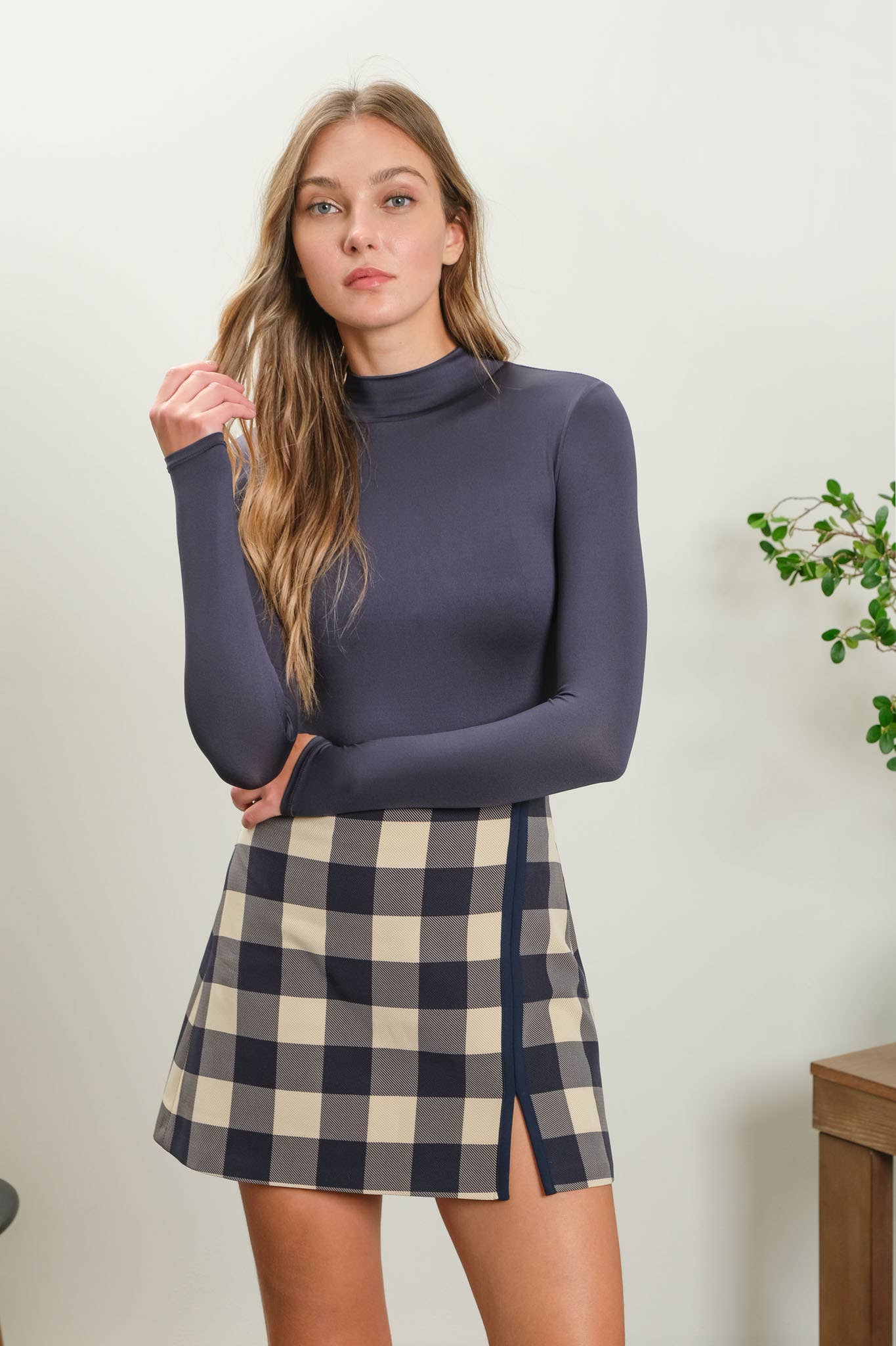 Seamless Mock Neck Long Sleeve