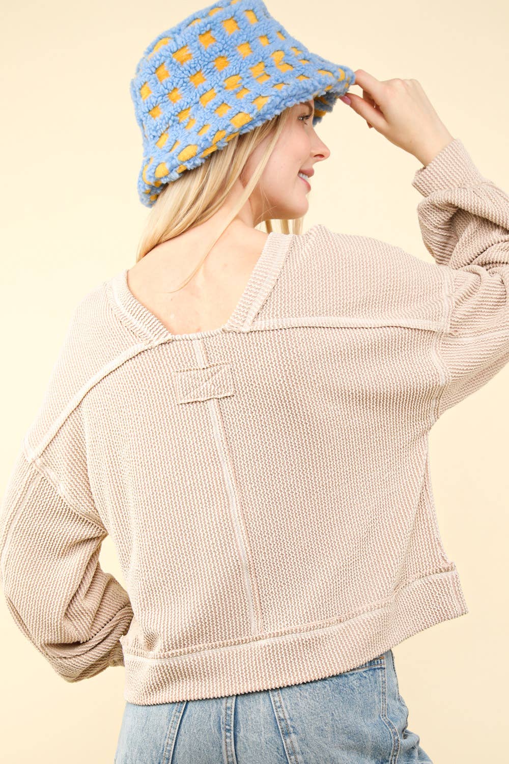 Two Tone Ribbed Top