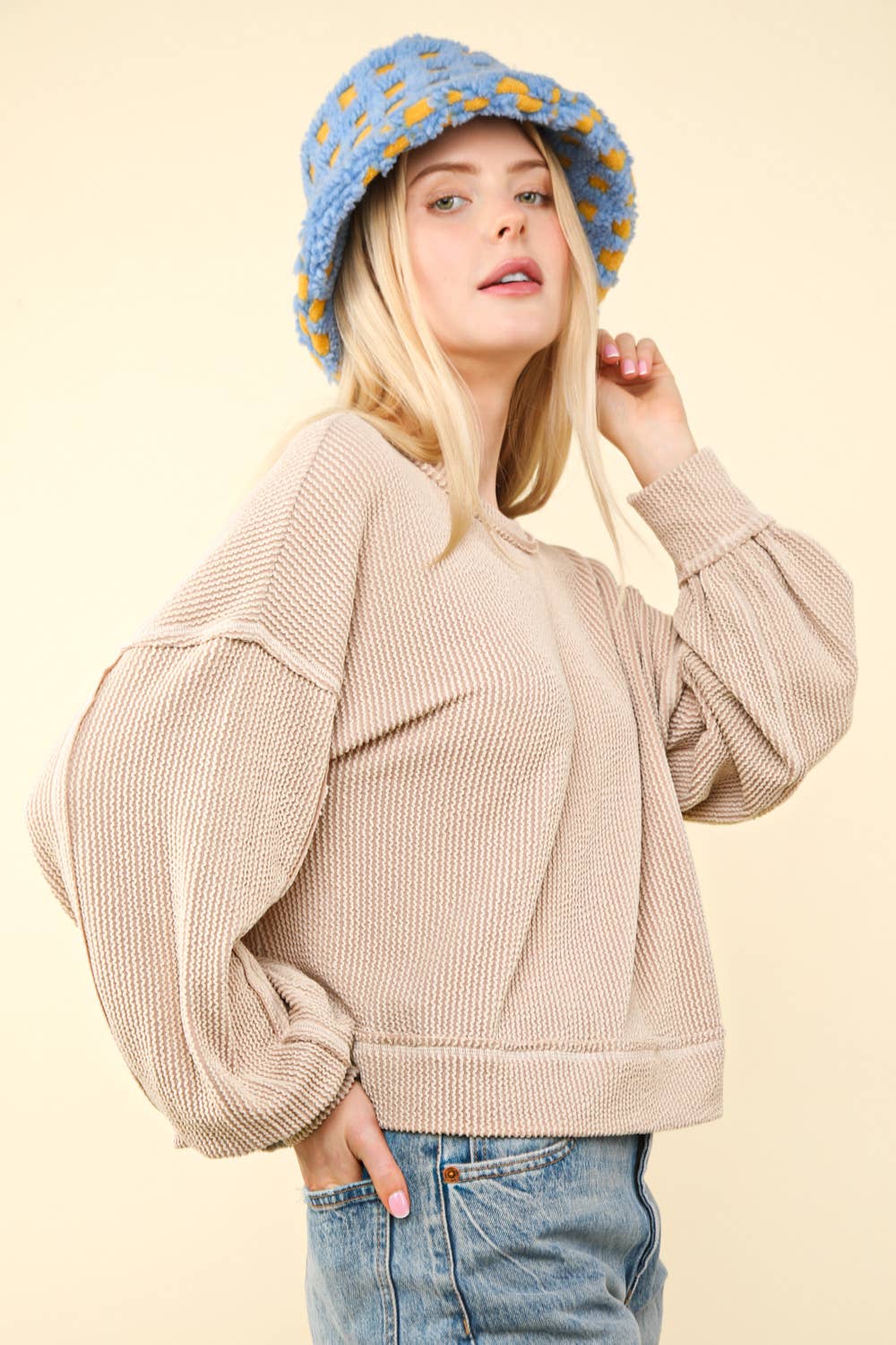 Two Tone Ribbed Top