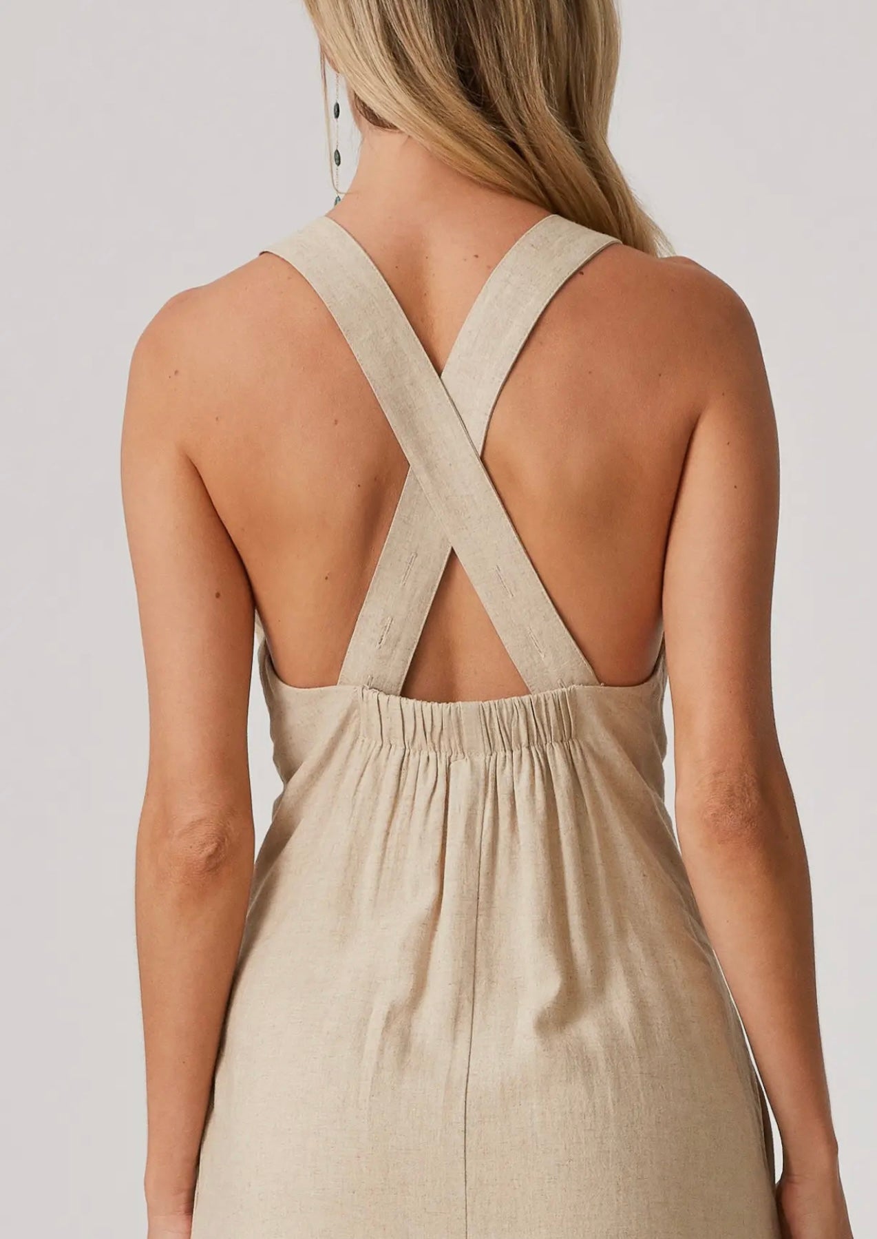 Sandy Low Back Linen Dress