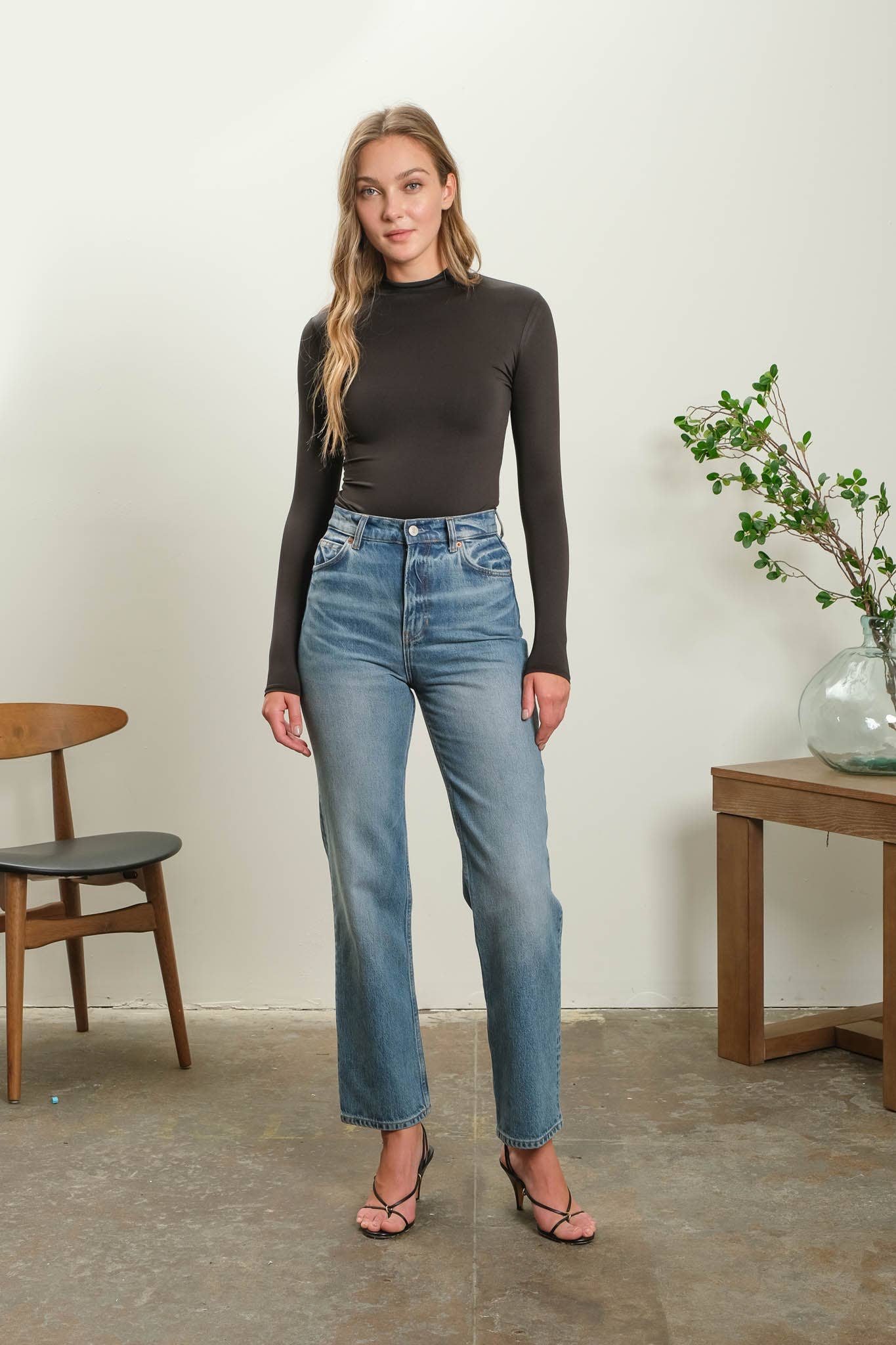 Seamless Mock Neck Long Sleeve