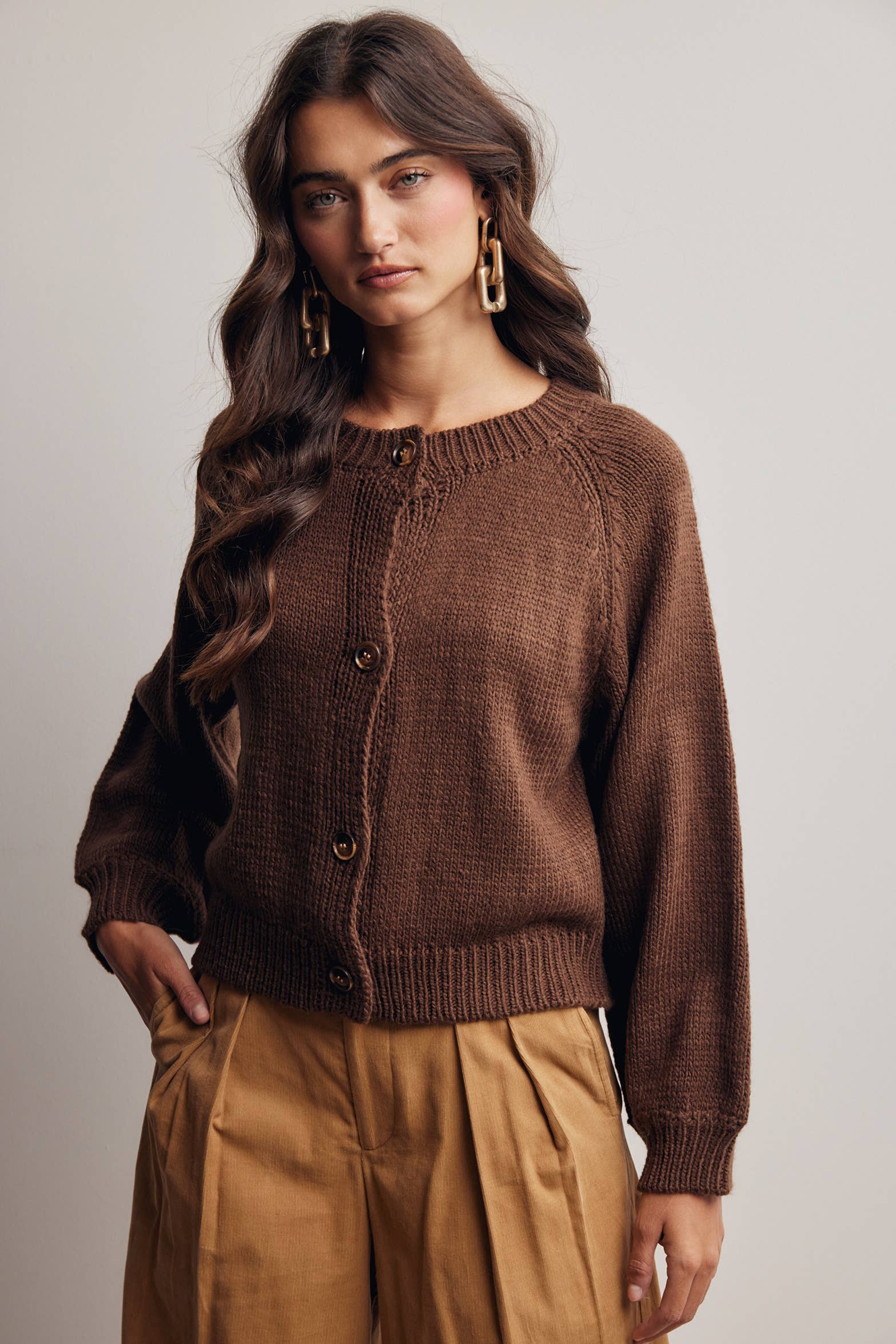 Classic Knit Button Front Cardigan FSW0059: Red / Contemporary / XL - Baycreek & Co