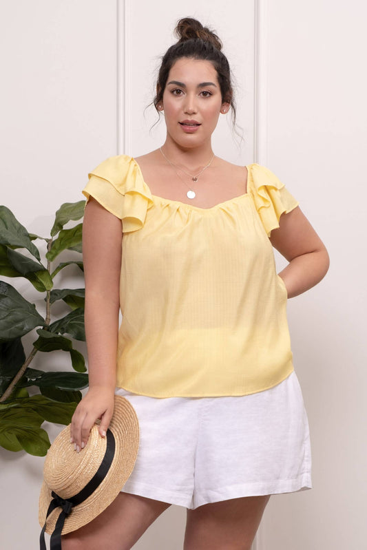 PLUS SWEETHEART NECKLINE TOP