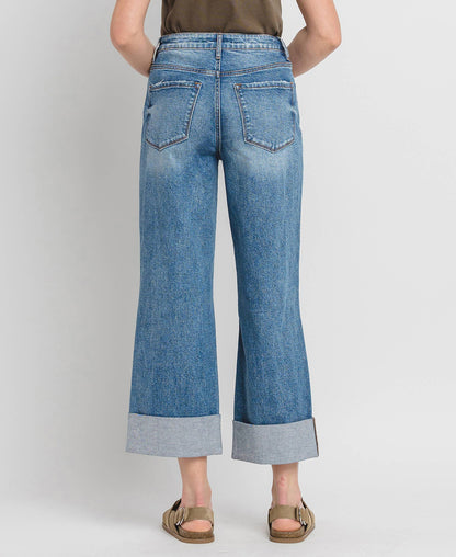 High Rise Cuffed Jeans