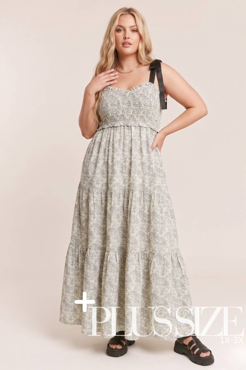 Curvy Raven Floral Dress - Baycreek & Co