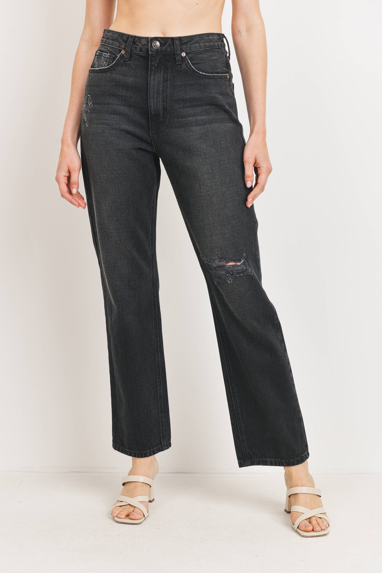 High Rise Long Straight Jean