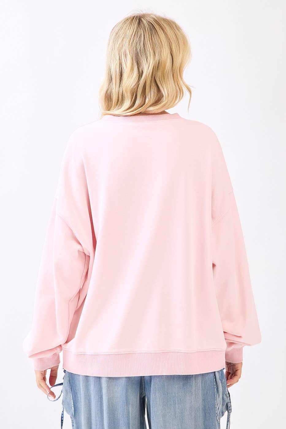 JESUS SAVES PATCHWORK CREW NECK SWEATSHIRT: ICY PINK / S-M-L(2-2-2) - Baycreek & Co