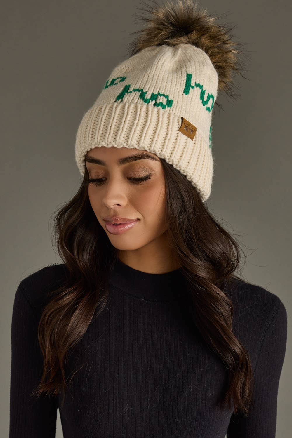 Ho Ho Ho Pom Hat- Green