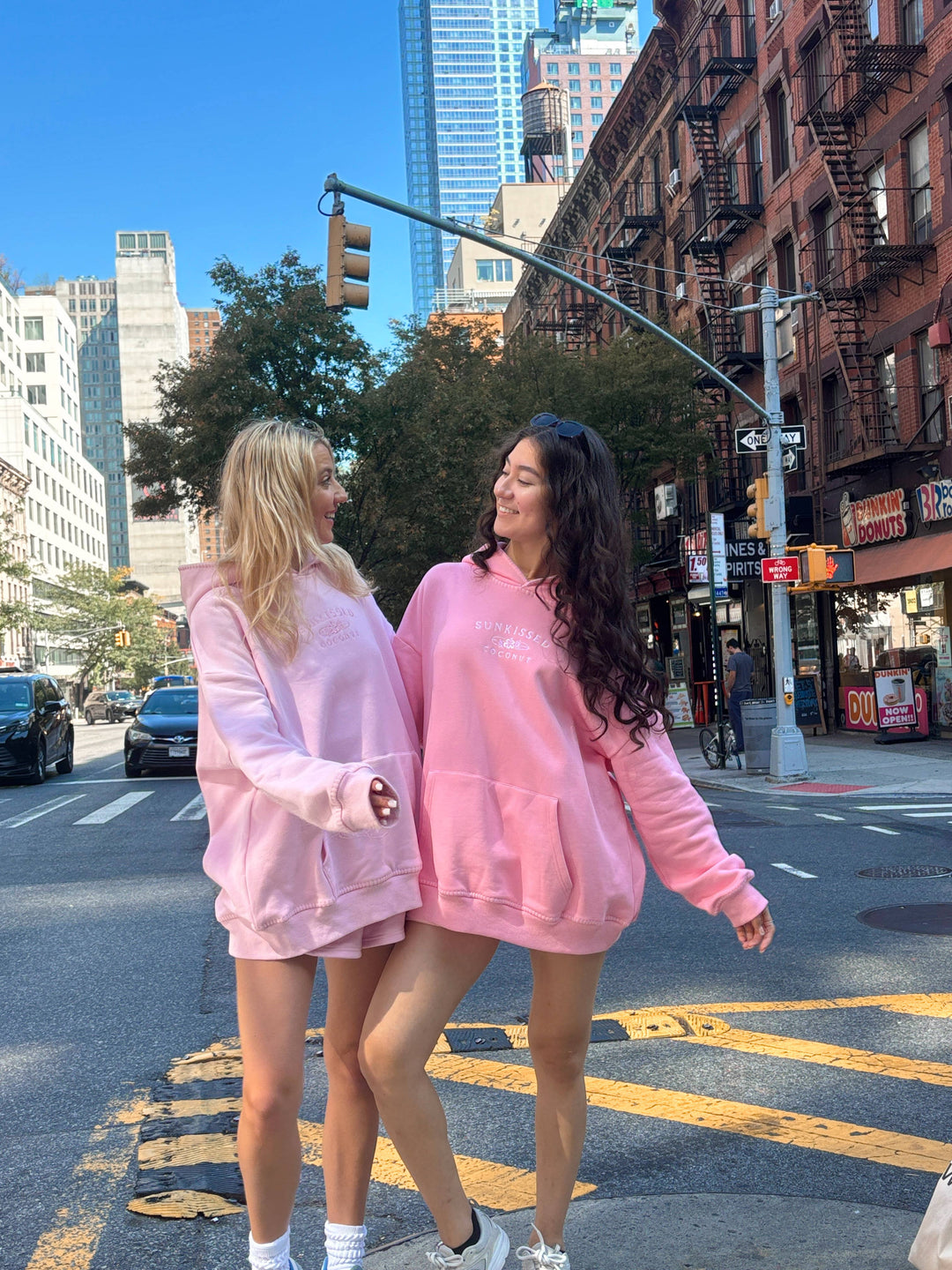 Light Pastel Magenta Stitched Sunkissedcoconut Logo Hoodie 100% Cotton - Baycreek & Co