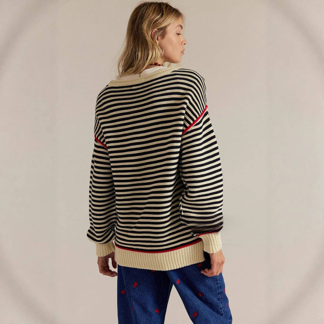 Striped Crewneck Sweater - Baycreek & Co