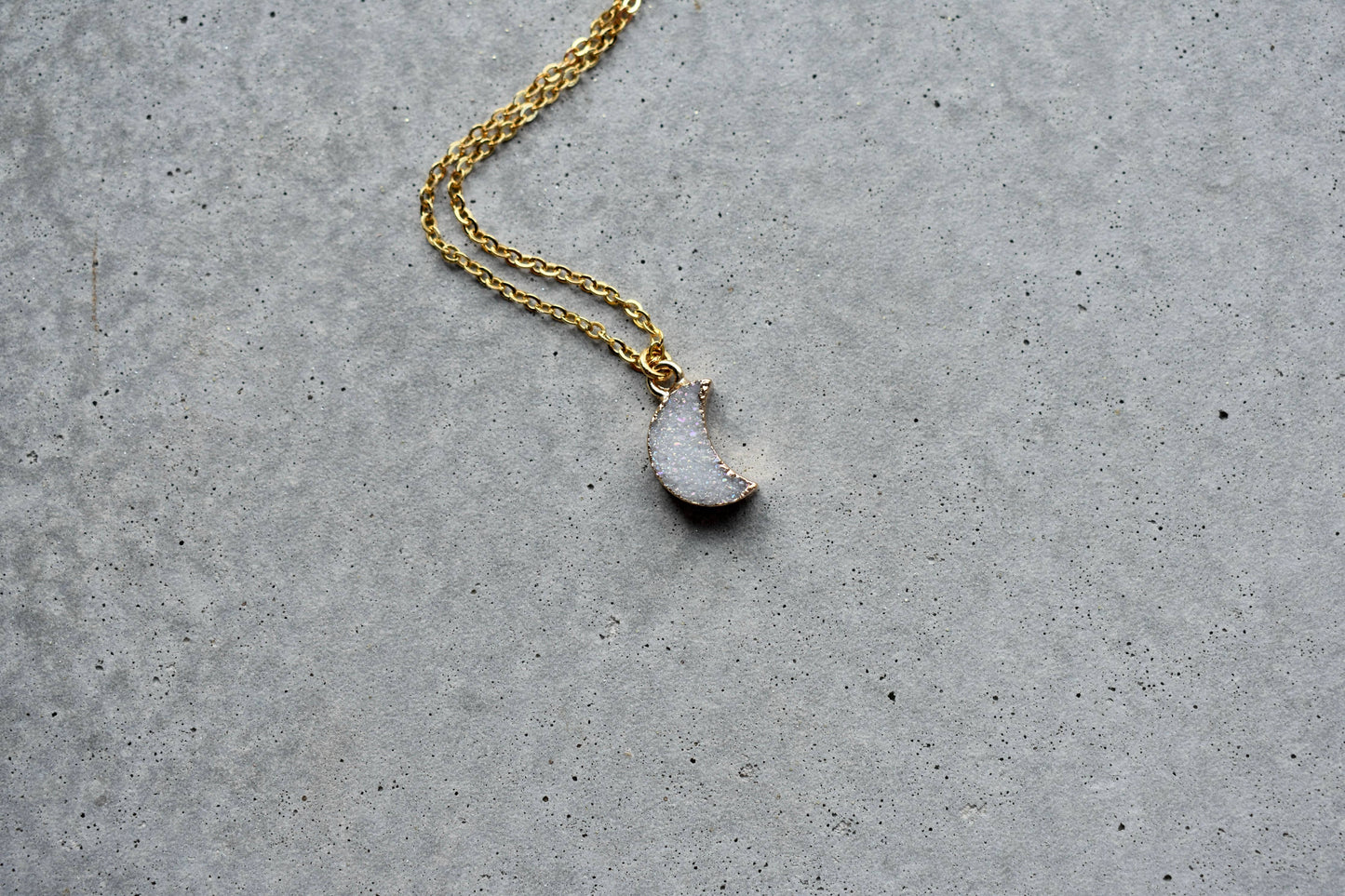 Druzy Moon Necklace