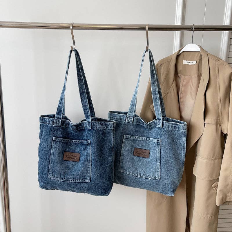 2+ Washed Pocket Demin Shoulder Bags DPB0317 - Baycreek & Co