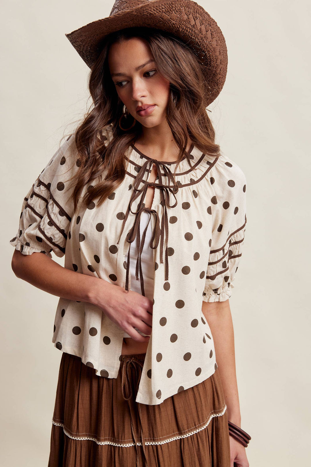 Polka Dot Ruffle Blouse