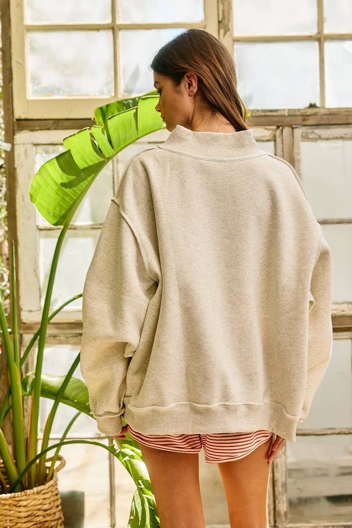 IT2594E-WWJD1 | WWJD Embroidered Mock-neck Sweatshirt - Baycreek & Co