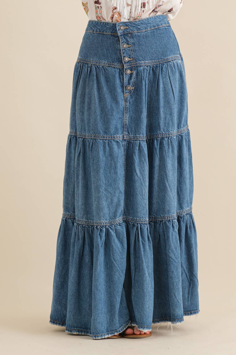 Chambray Maxi Skirt