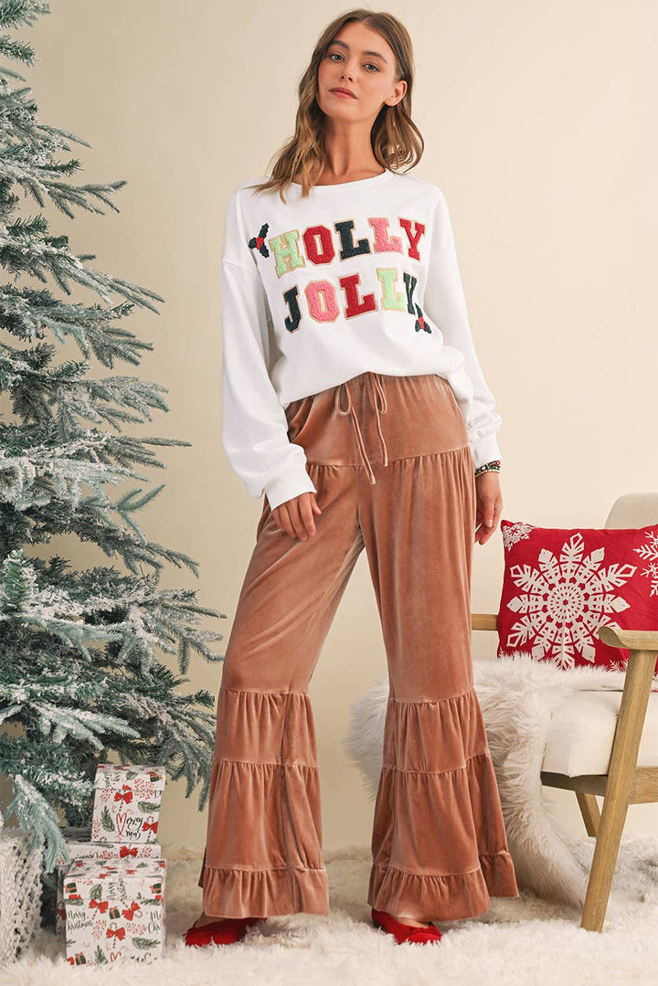 Holly Jolly Embroidered Sweatshirt