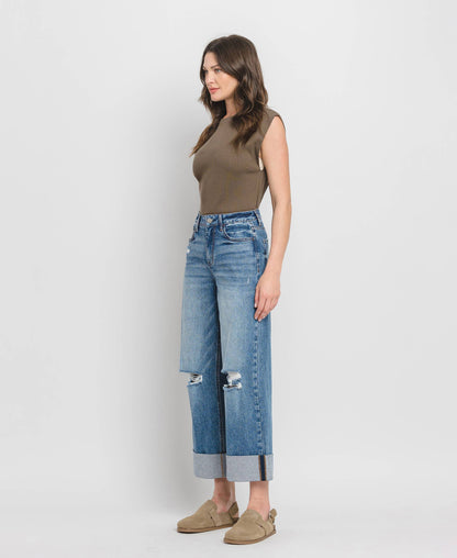 High Rise Cuffed Jeans