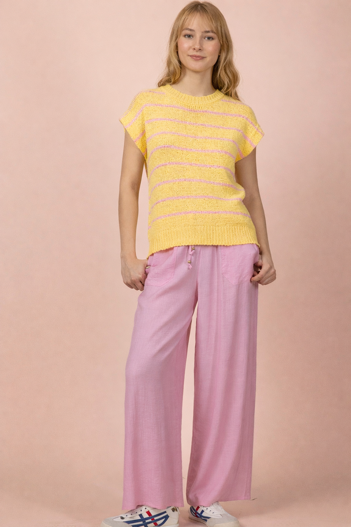 NP71047-Wide Leg Woven Pants - Baycreek & Co