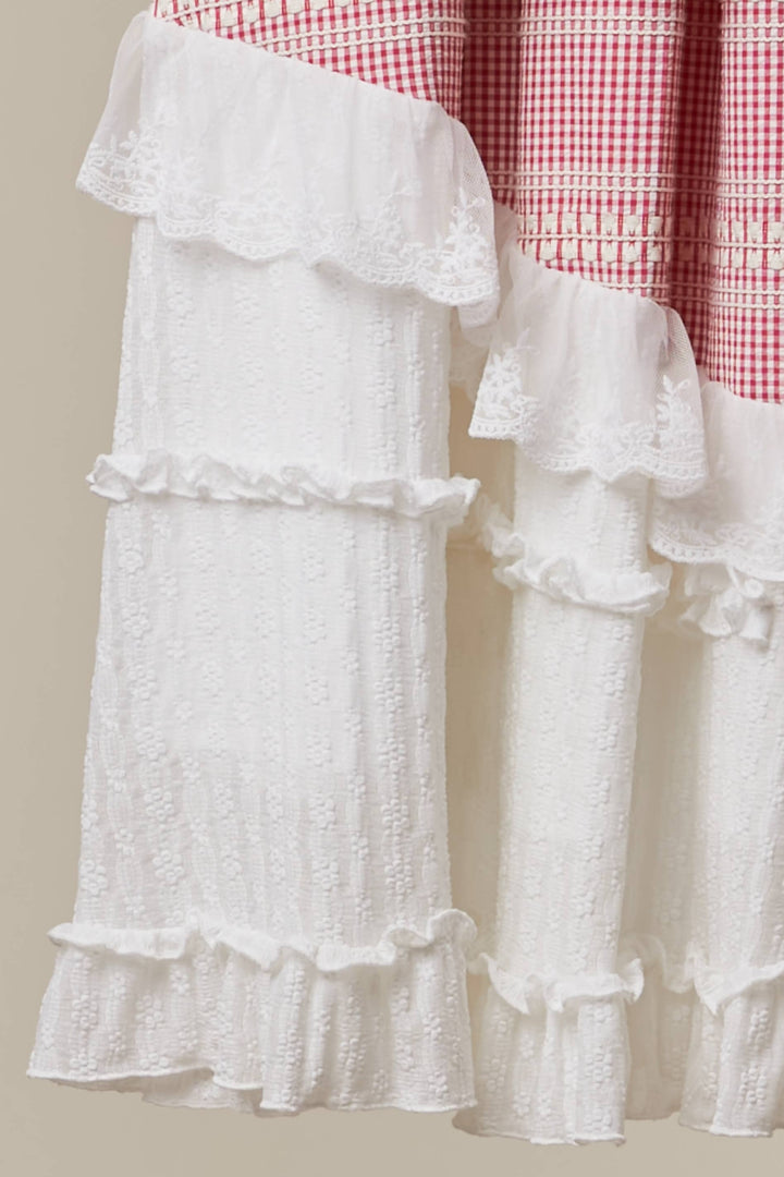 Gingham Lace Ruffle Skirt - Baycreek & Co
