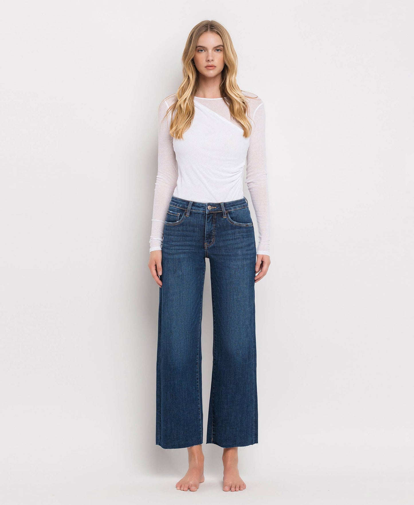 Mid Rise Wide Leg Jeans