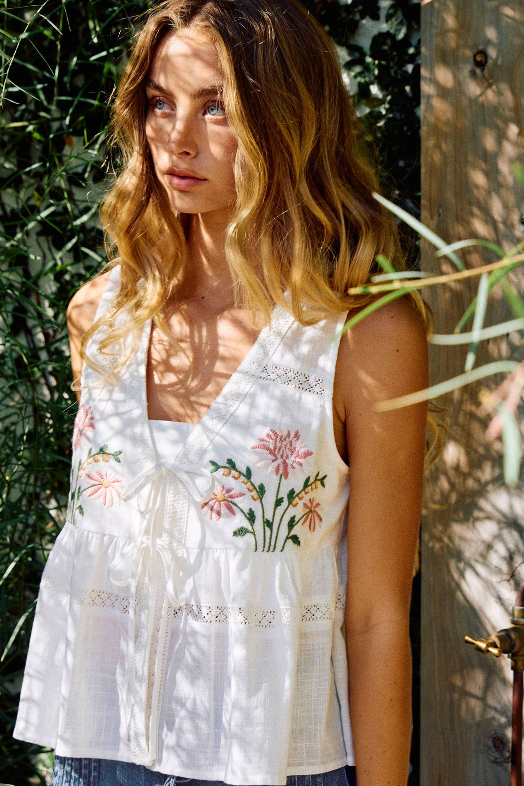Ashlynn Floral Peplum Vest - Baycreek & Co
