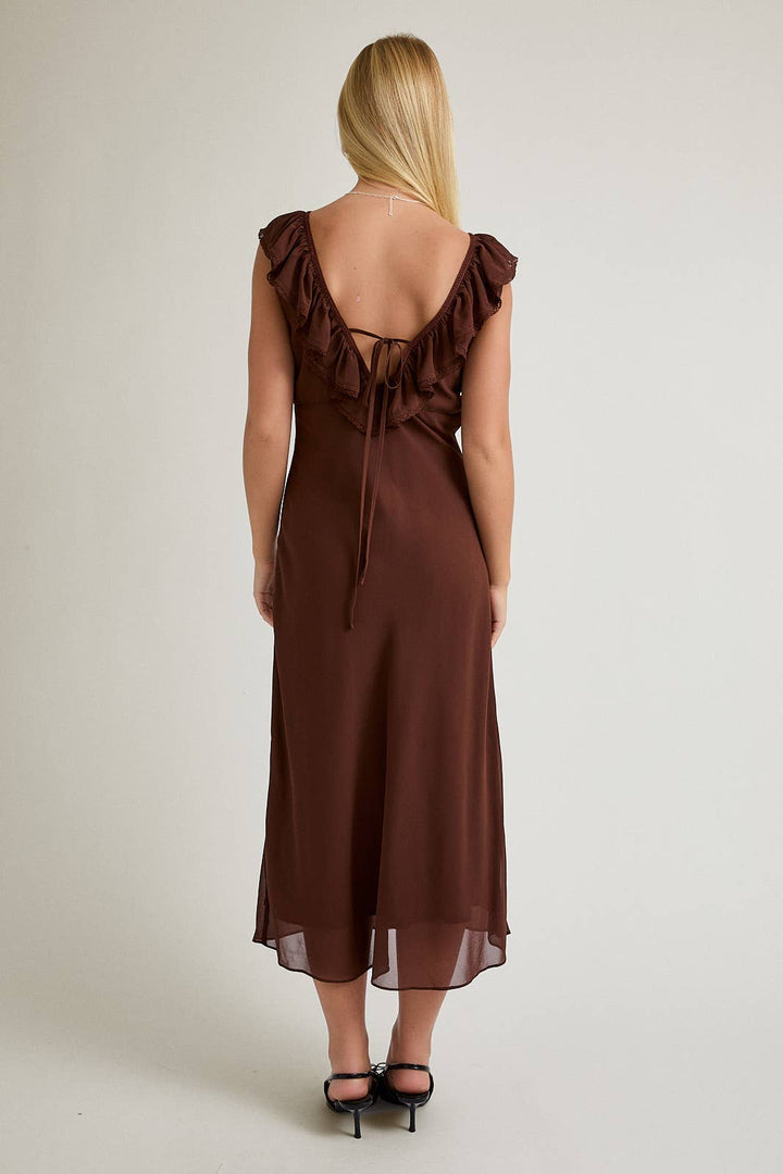 Mocha Ruffle Dress