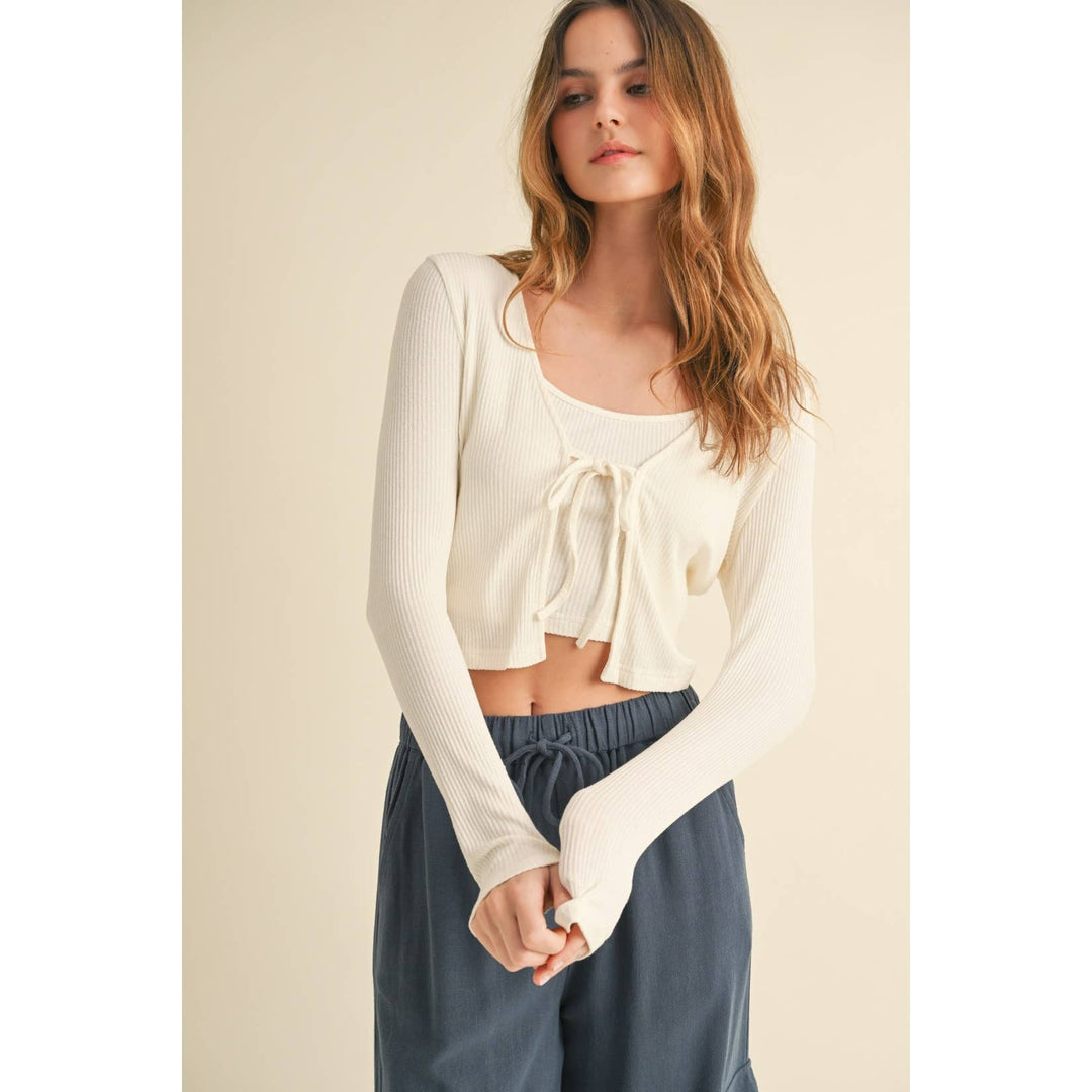 2 Piece Tank and Tye Sweater Top