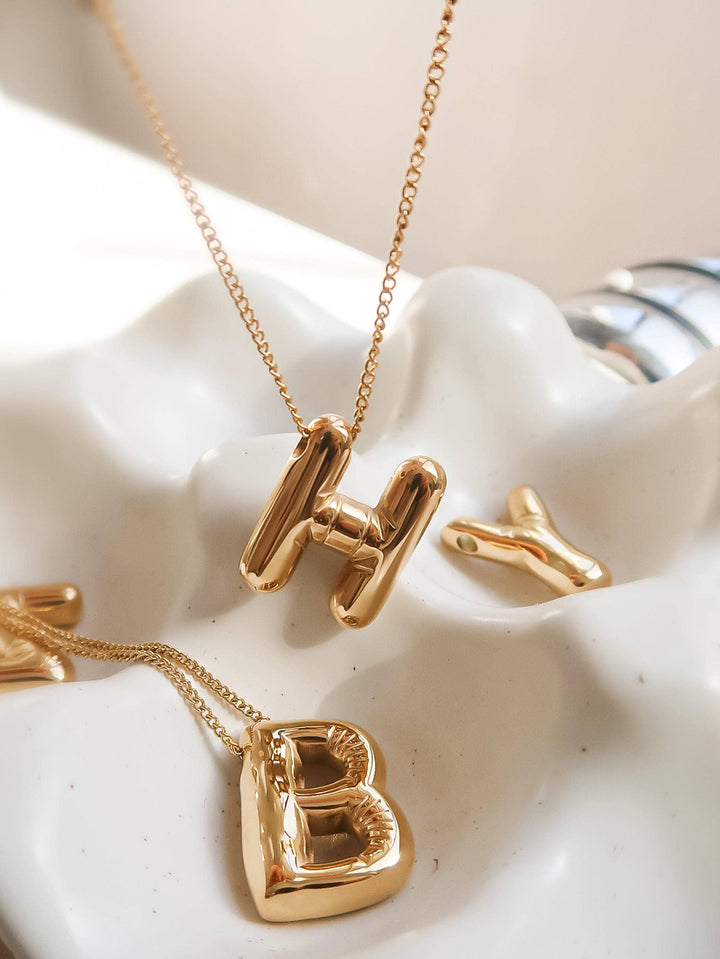 18K Balloon Initial Necklace