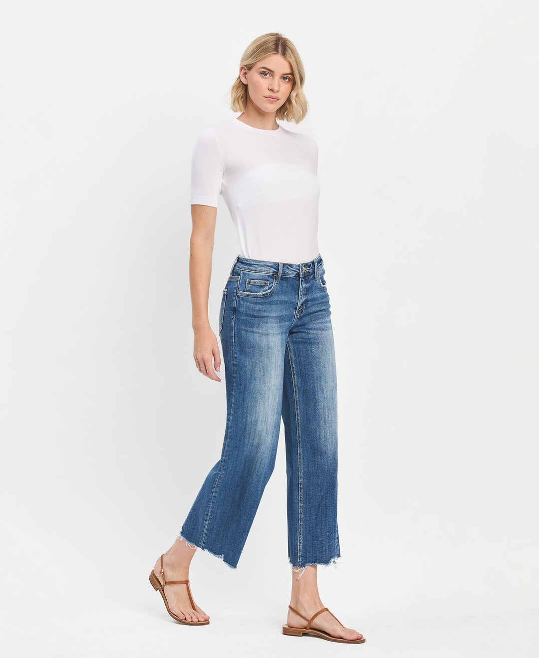 Mid Rise Wide Jeans