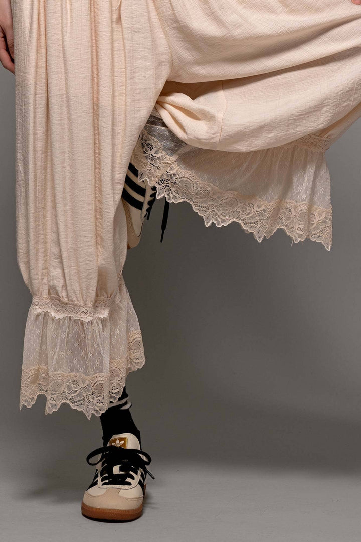 Lace-Trimmed Cropped Bloomer Pants - Baycreek & Co