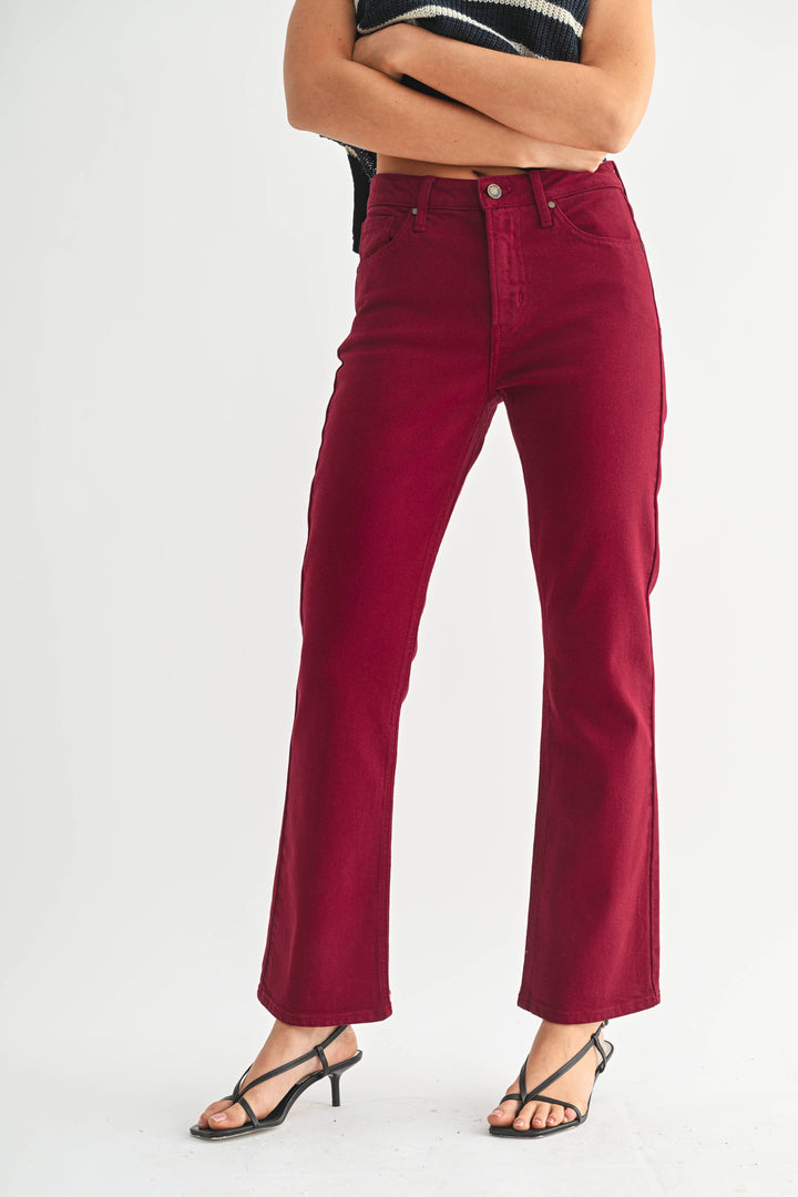 Cherry Slim Cropped Bootcut