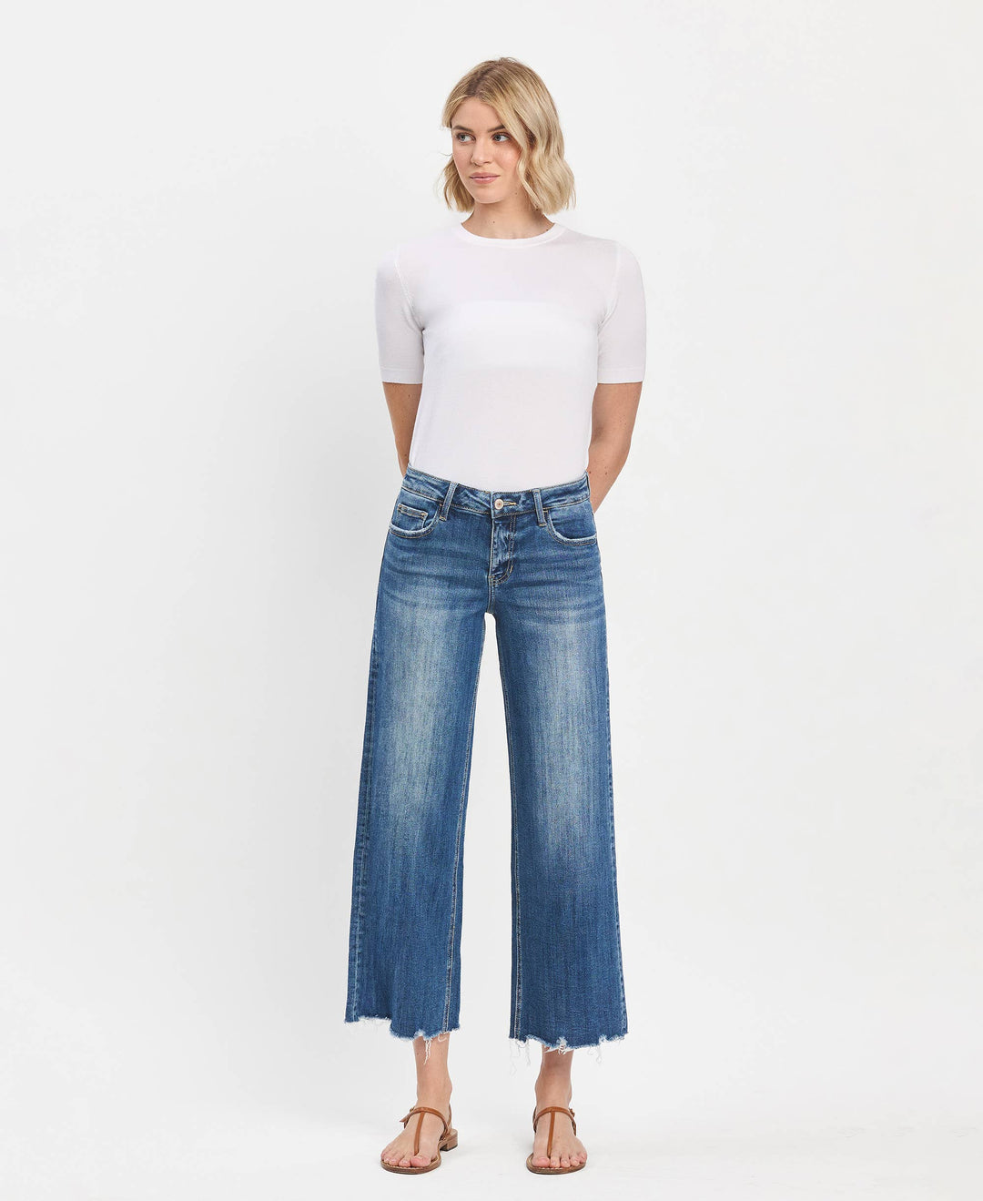 Mid Rise Wide Jeans