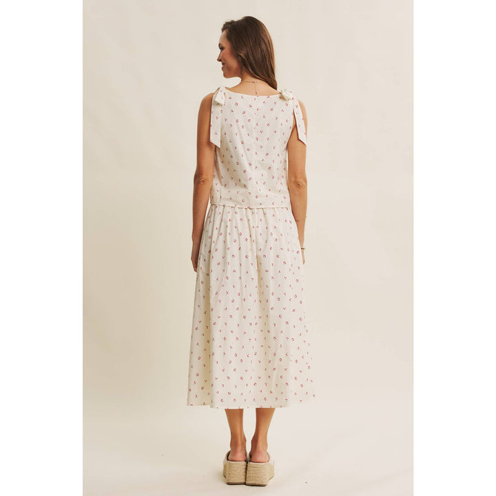 Cotton Cherry Midi Skirt
