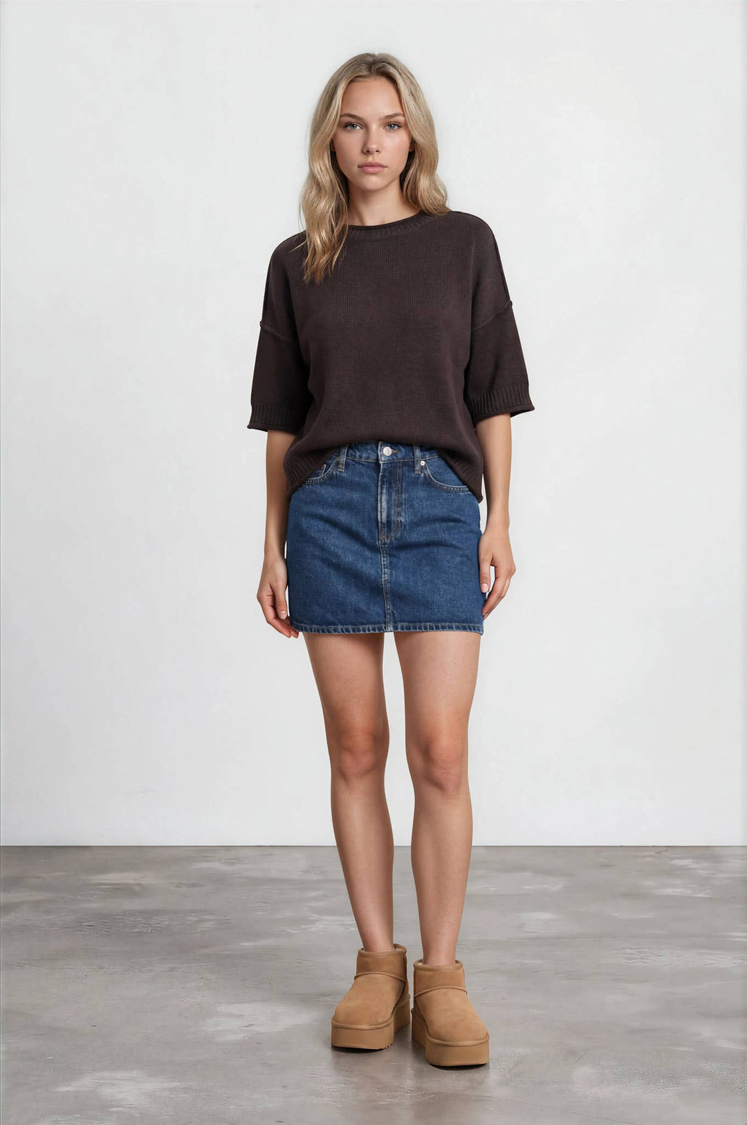 EXPOSED SEAM DROP SHOULDER SHORT SLEEVE PULLOVER - Baycreek & Co