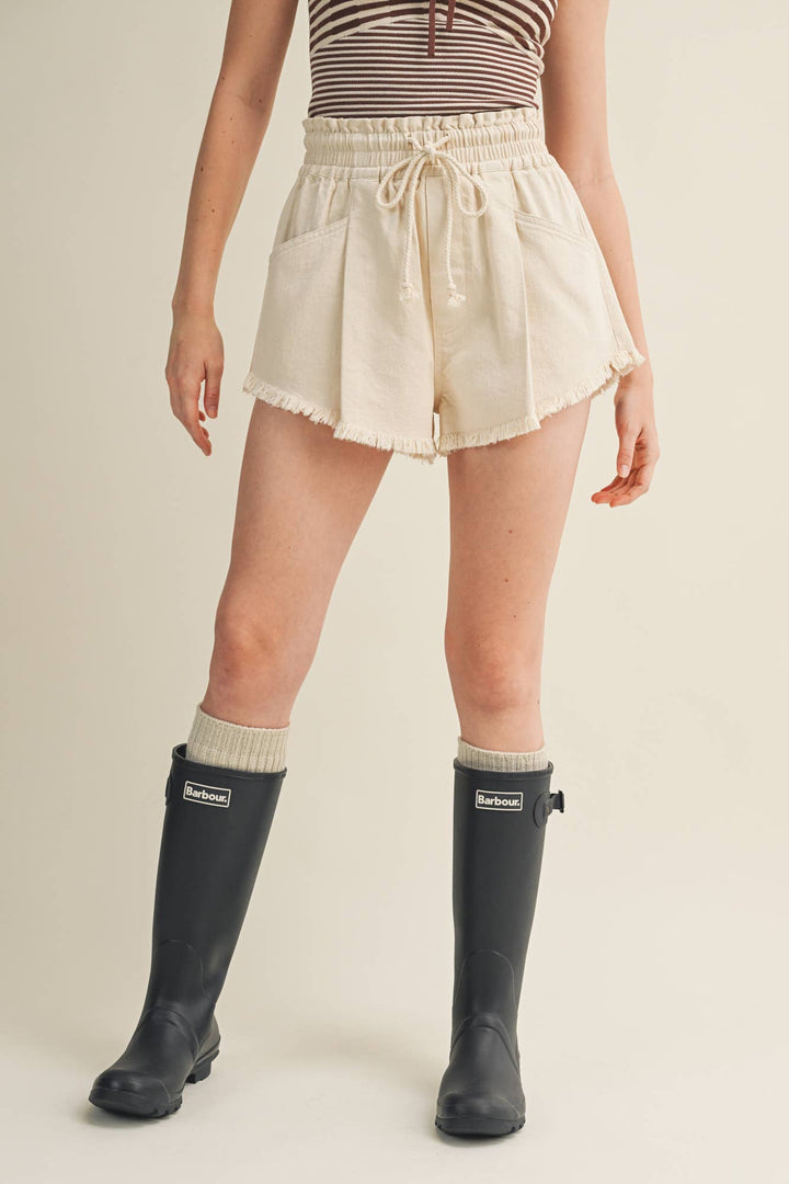 Frayed Hem Rope Shorts - Baycreek & Co