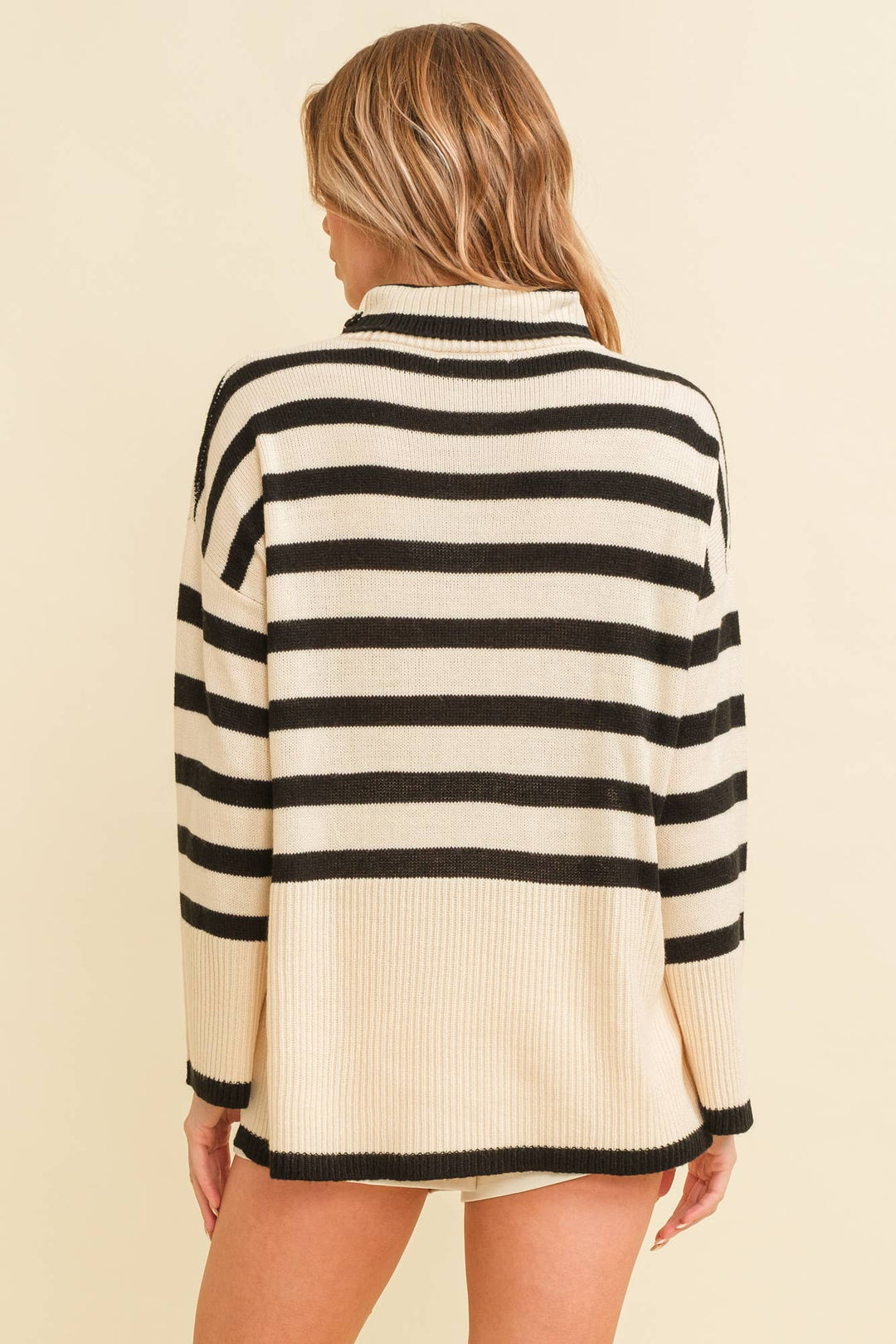 STRIPED TURTLENECK SWEATER