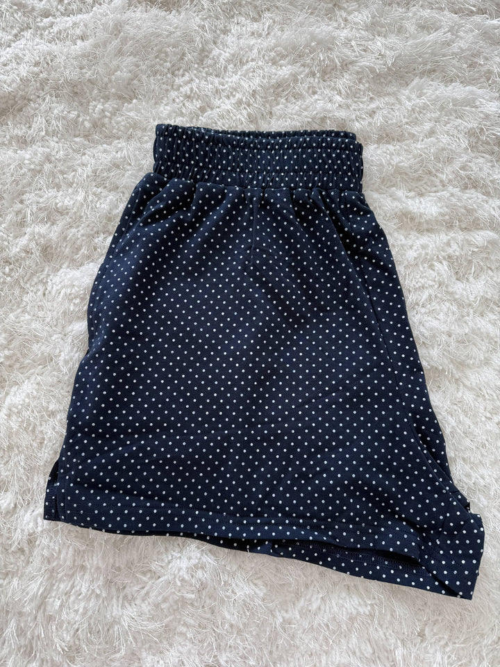 Sunkissed Coconut Navy Polka Dot Shorts