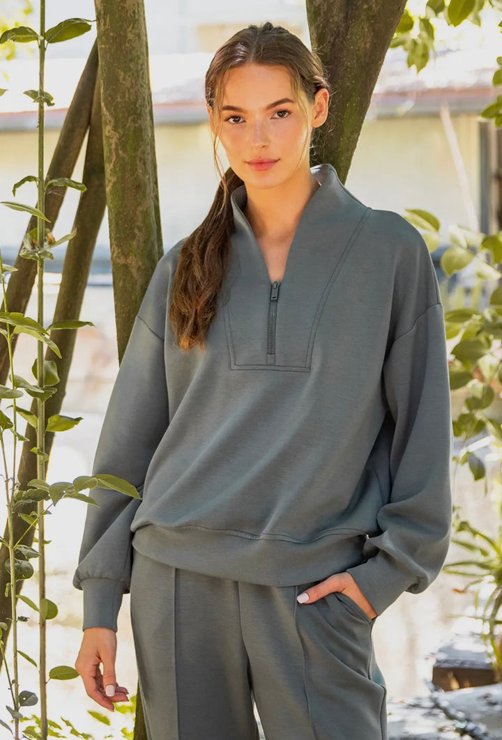 PLUS Corinne Quarter Zip Top