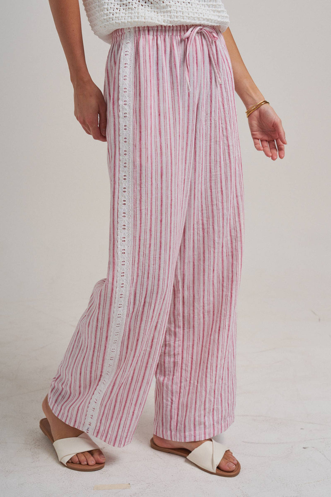 Pink Lace & Linen Bottoms