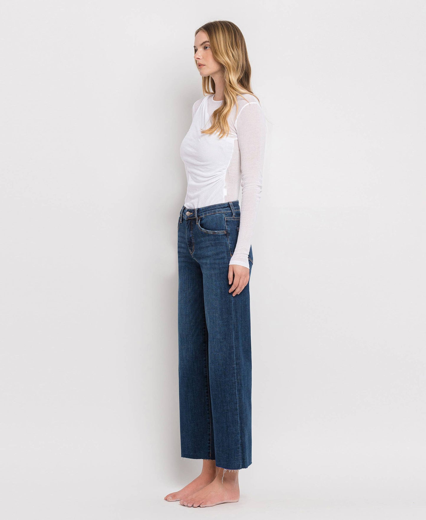 Mid Rise Wide Leg Jeans