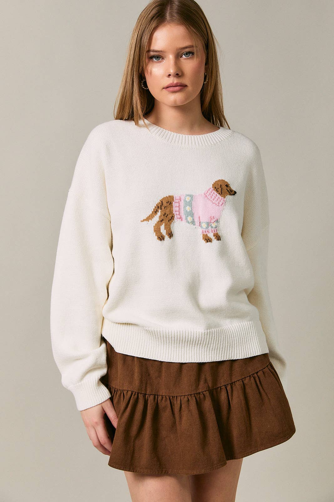 Puppy in Pink Sweater