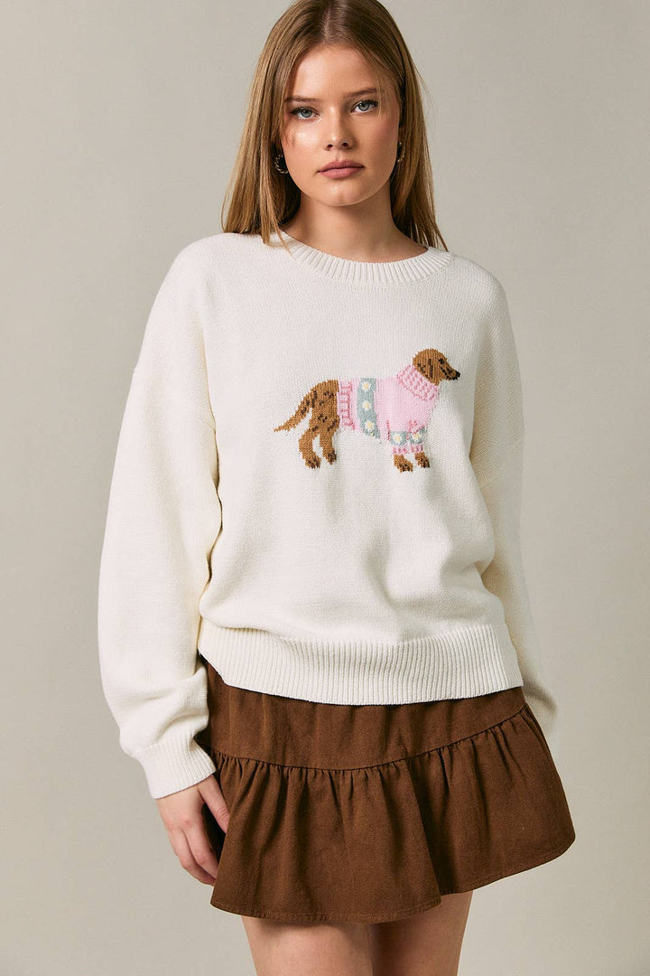 Puppy in Pink Sweater