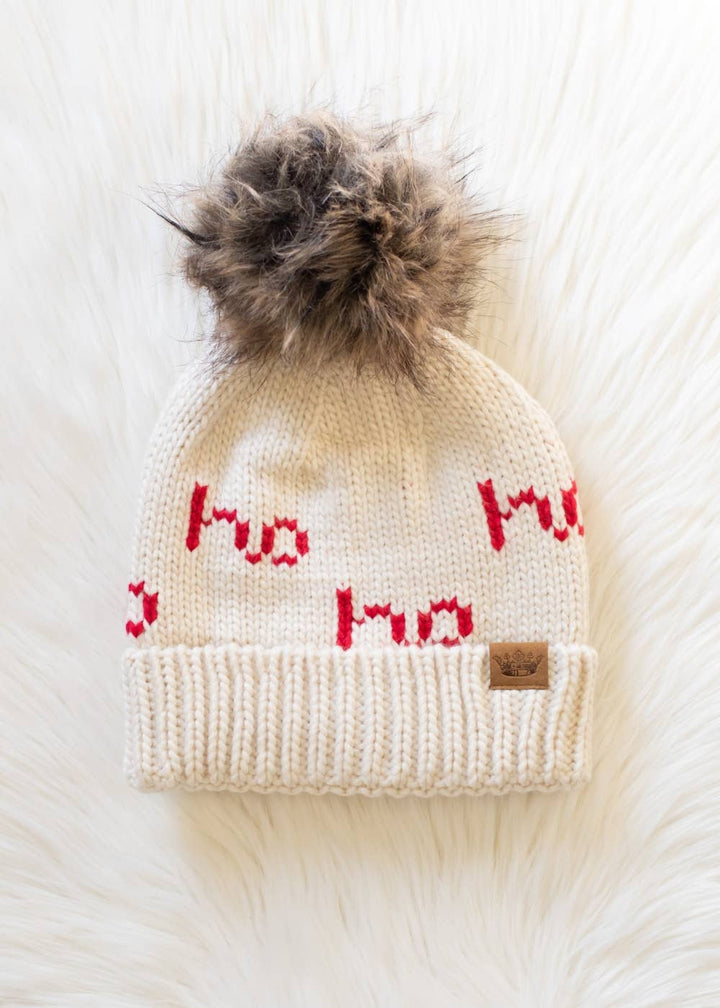 Ho Ho Ho Pom Hat- Red