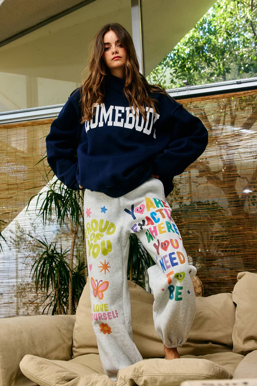IP5812 | Inspirational Graphic Jogger Sweatpants - Baycreek & Co
