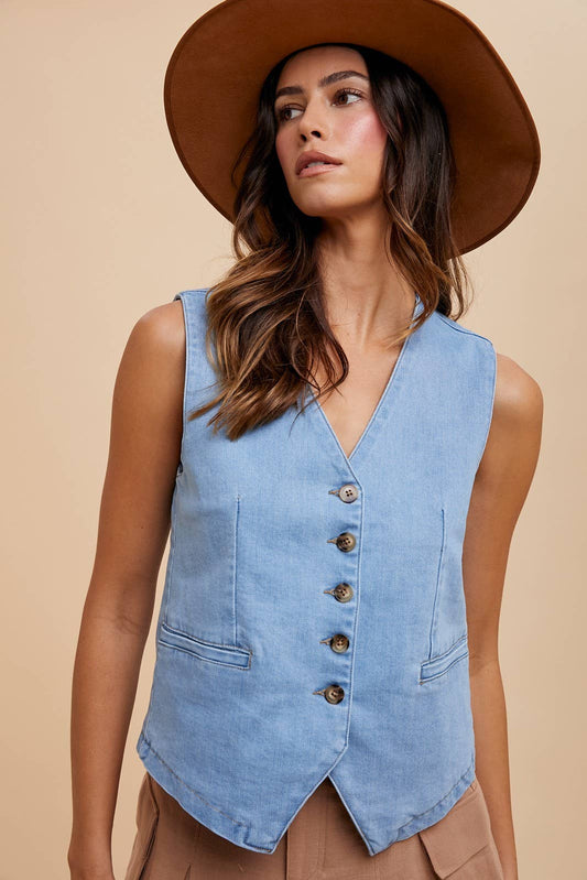 STRETCH DENIM VEST