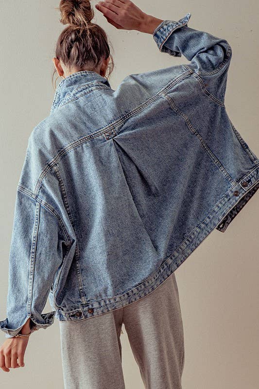 Pleat Western Denim Jacket