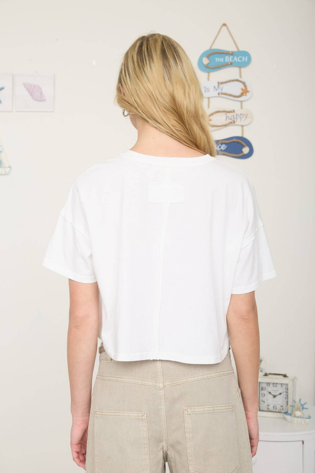 BOXY SHORT SLEEVE KNIT HENLEY CROP TOP - Baycreek & Co