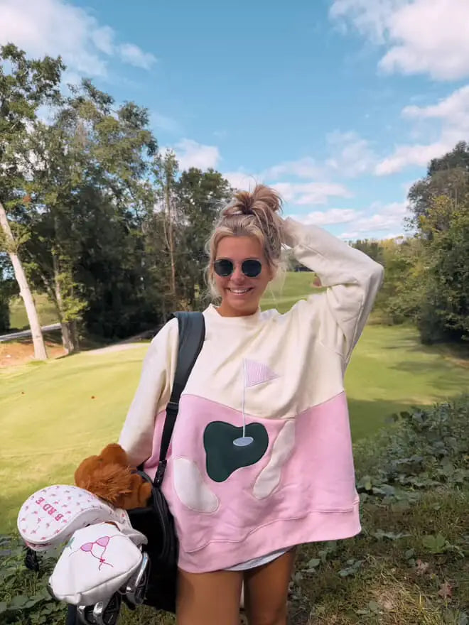 Golfing On The Green Mockneck Sweatshirt 100% Cotton - Baycreek & Co