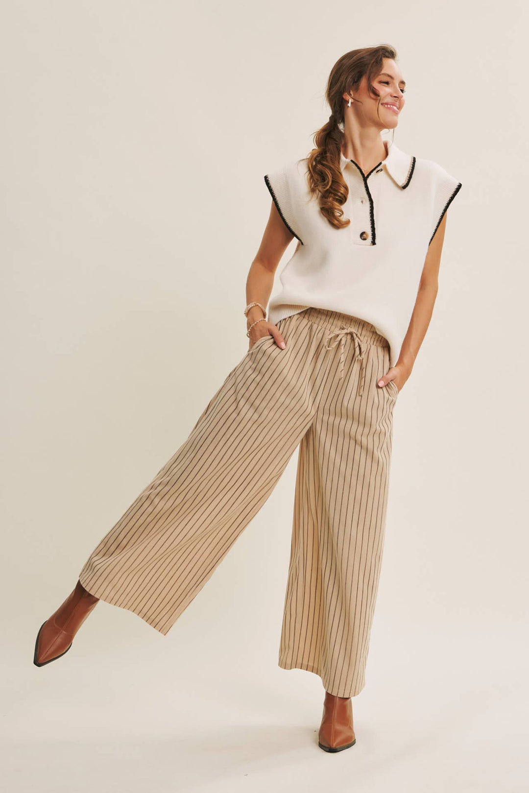 ENDLESSLY WEARABLE STRIPED CORDUROY COMFY WIDE-LEG PANTS - Baycreek & Co